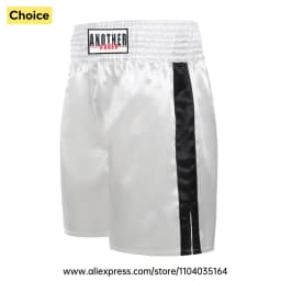 Red Boxing Trunks Quick Dry Satin Side Split Muay Thai Pants Martial Arts Kickboxing Fight Shorts Gym Combat Sport Training Wear