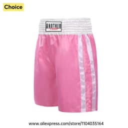 Red Boxing Trunks Quick Dry Satin Side Split Muay Thai Pants Martial Arts Kickboxing Fight Shorts Gym Combat Sport Training Wear