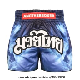 Men Women’s Muay Thai Boxing Shorts Blue Polar Bear Graphic Kickboxing Shorts Lightweight Satin Fight Shorts for Muay Thai MMA