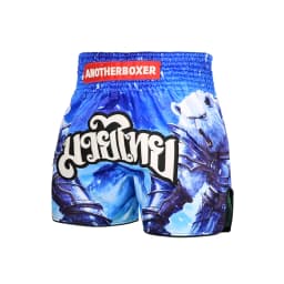 Men Women’s Muay Thai Boxing Shorts Blue Polar Bear Graphic Kickboxing Shorts Lightweight Satin Fight Shorts for Muay Thai MMA