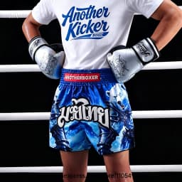 Men Women’s Muay Thai Boxing Shorts Blue Polar Bear Graphic Kickboxing Shorts Lightweight Satin Fight Shorts for Muay Thai MMA