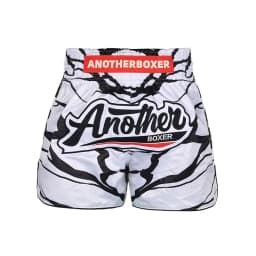 Lightweight Muay Thai Shorts Elastic Waist Side Split Graphic Fight Trunks Unisex Men Women White Satin Boxing Kickboxing Pants