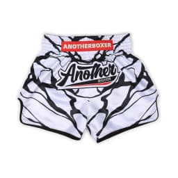 Lightweight Muay Thai Shorts Elastic Waist Side Split Graphic Fight Trunks Unisex Men Women White Satin Boxing Kickboxing Pants