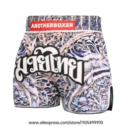 Muay Thai Boxing Shorts Men Women Youth Forest Tree Print Kickboxing Shorts Satin Fight Shorts for Gym Training MMA Sparring