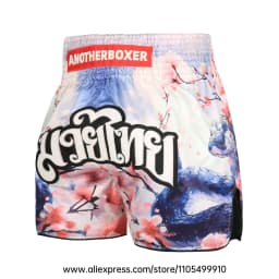 Muay Thai Boxing Shorts Men Women Youth Forest Tree Print Kickboxing Shorts Satin Fight Shorts for Gym Training MMA Sparring