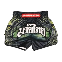 Muay Thai Boxing Shorts Men Women Youth Forest Tree Print Kickboxing Shorts Satin Fight Shorts for Gym Training MMA Sparring