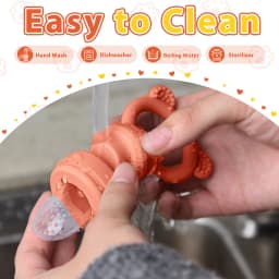 Baby Teething Relief Toy with Tray Replacement Pacifiers Breast Milk Ice Pop Molds Silicone Baby Fruit Feeder BPA-Free