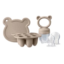 Baby Teething Relief Toy with Tray Replacement Pacifiers Breast Milk Ice Pop Molds Silicone Baby Fruit Feeder BPA-Free