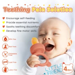 Baby Teething Relief Toy with Tray Replacement Pacifiers Breast Milk Ice Pop Molds Silicone Baby Fruit Feeder BPA-Free