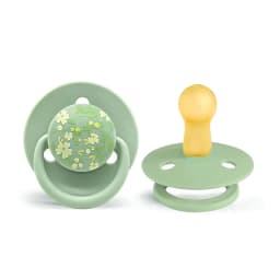 1PC 0-3 Year Old Imitation Breast Milk Macaron Color Printed Natural Latex Pacifier Small Flower Shape Dust Lid Gift For Babies