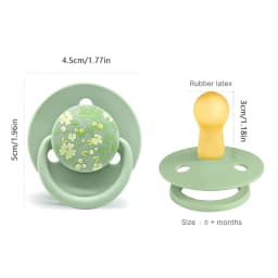 1PC 0-3 Year Old Imitation Breast Milk Macaron Color Printed Natural Latex Pacifier Small Flower Shape Dust Lid Gift For Babies