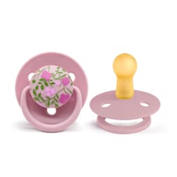 1PC 0-3 Year Old Imitation Breast Milk Macaron Color Printed Natural Latex Pacifier Small Flower Shape Dust Lid Gift For Babies