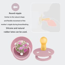 1PC 0-3 Year Old Imitation Breast Milk Macaron Color Printed Natural Latex Pacifier Small Flower Shape Dust Lid Gift For Babies