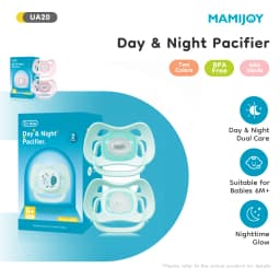 MAMIJOY Baby Pacifier Day & Night 2PCS Food Grade Silicone BPA-Free Glow in Dark with Storage Box for 6+ Month Newborn UA20