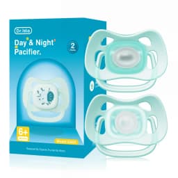 MAMIJOY Baby Pacifier Day & Night 2PCS Food Grade Silicone BPA-Free Glow in Dark with Storage Box for 6+ Month Newborn UA20