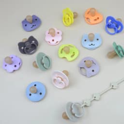 Baby Soothers Two-color Round Head Flat Head Day and Night Bites Food-grade Liquid Silicone Baby Pacifier