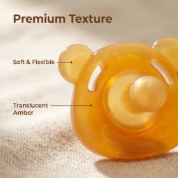 Bear Pacifier with Portable Storage Case, Soft Silicone Newborn Soother, Durable Breathable Bear Ear Vent Teething Dummy