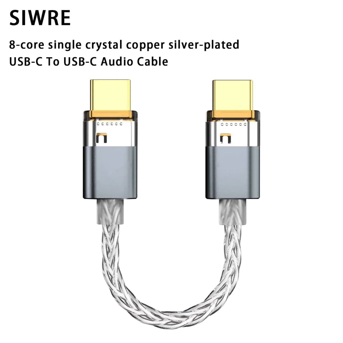 SIWRE OT1 USB-C To USB-C Audio Cable For Dongle DAC Portable Headphone Amp Silver-Plated Single Crystal Copper Type-c OTG Cables