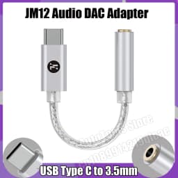 JCALLY JM12 Digital Audio Adapter Type-C to 3.5mm HIFI Sound DAC Decoder Headphone Amplifier for Phone PC Audio Cable