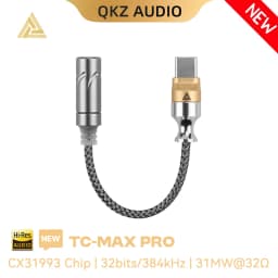 QKZ TC MAX Pro USB Type C to 3.5mm Conversion Interface headphone Amplifier Audio Decoder Earbuds Mobile Phone Adapter HiFi DAC