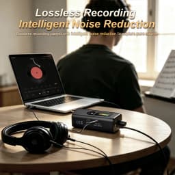 EM1 Professional Headphone Amplifier with 48V Phantom Power, OTG Connection, TFT Display, Channel Switching, and Low-Noise M