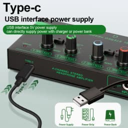 Professional 4-Channel Headphone Amplifier with RGB Lighting, Lossless Audio Monitoring Distributor