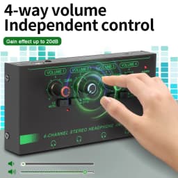 Professional 4-Channel Headphone Amplifier with RGB Lighting, Lossless Audio Monitoring Distributor