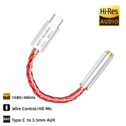 Type C to 3.5mm Jack USB Cable HiFi Audio Amp Headphone Adapter HD Mic for iPhone16/15 Samsung Xiaomi Huawei Earphones Converter