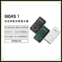 GIGAS 1 Compact Desktop Headphone Amp, Metal Chassis High Power Class AB Amp, Dual Input & Dual Output for Desktop HiFi Playback