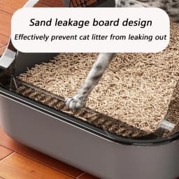 Semi-Enclosed Cat Litter Box Splashproof Kitten Toilet Tray Pet Cleaning Basin with High Sides for Indoor Use
