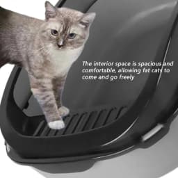 Semi-Enclosed Cat Litter Box Splashproof Kitten Toilet Tray Pet Cleaning Basin with High Sides for Indoor Use