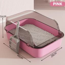 Kitty Sandbox Cat Litter Box Semi-enclosed Splashproof Cat Tray Cat Toilet Cleaning Basin Supplies Pet Toilet Kitten Tray Bedpan