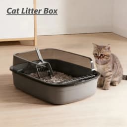 Kitty Sandbox Cat Litter Box Semi-enclosed Splashproof Cat Tray Cat Toilet Cleaning Basin Supplies Pet Toilet Kitten Tray Bedpan