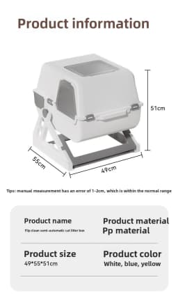 Household Semi-automatic Cat Litter Box Closed Oversized Anti-splash Toilet Free of Shoveling Feces Special Pet Toilet