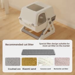 Household Semi-automatic Cat Litter Box Closed Oversized Anti-splash Toilet Free of Shoveling Feces Special Pet Toilet