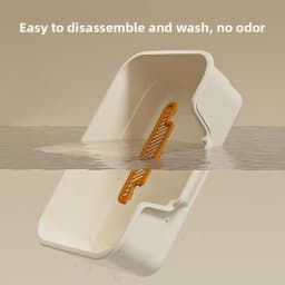 Extra Large Cat Litter Box, Semi-Enclosed & Open Top, Ventilated, Odor Control, Anti-Splash Pet Toilet