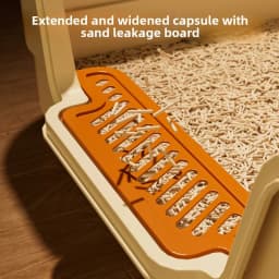 Extra Large Cat Litter Box, Semi-Enclosed & Open Top, Ventilated, Odor Control, Anti-Splash Pet Toilet