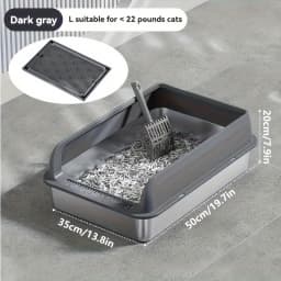 KEMORELA EXtra Large Stainless Steel Cat Litter Box with Lid - Enclosed LitterPan High-Sided Resistant Leak-Proof Cat Litter Mat