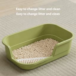 Jumbo Anti Splash Cat Litter Box Semi Covered Pet Toilet for Large Cats Extra Wide
