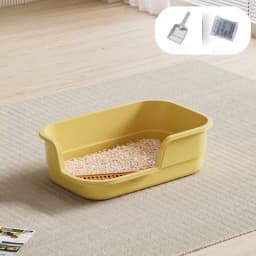 Jumbo Anti Splash Cat Litter Box Semi Covered Pet Toilet for Large Cats Extra Wide