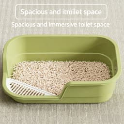 Jumbo Anti Splash Cat Litter Box Semi Covered Pet Toilet for Large Cats Extra Wide