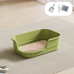 Jumbo Anti Splash Cat Litter Box Semi Covered Pet Toilet for Large Cats Extra Wide