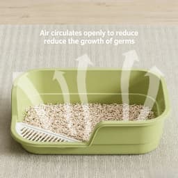 Jumbo Anti Splash Cat Litter Box Semi Covered Pet Toilet for Large Cats Extra Wide