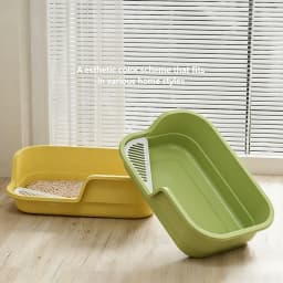 Jumbo Anti Splash Cat Litter Box Semi Covered Pet Toilet for Large Cats Extra Wide