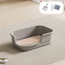 Jumbo Anti Splash Cat Litter Box Semi Covered Pet Toilet for Large Cats Extra Wide