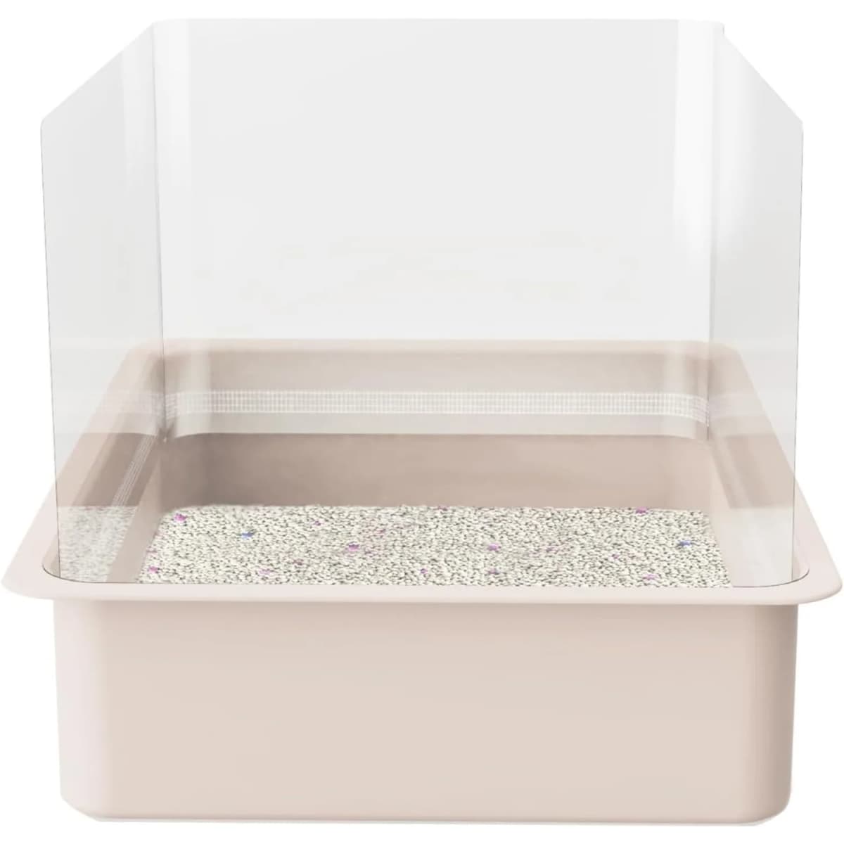 3 Pack Litter Box Privacy Screen、Open Top Anti-Splash Guard、Transparent、Easy Clean