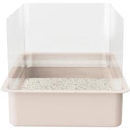 3 Pack Litter Box Privacy Screen、Open Top Anti-Splash Guard、Transparent、Easy Clean