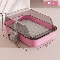 Open Top Cat Litter Box Bedpan Splashproof with High Side Kitten Litter Pan Kitten Toilet for Small Pets Rabbit Indoor Cats Pet