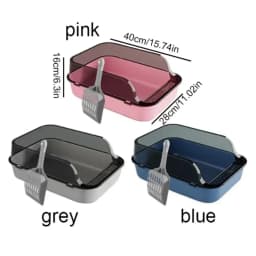 Open Top Cat Litter Box Bedpan Splashproof with High Side Kitten Litter Pan Kitten Toilet for Small Pets Rabbit Indoor Cats Pet