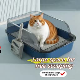 Open Top Cat Litter Box Bedpan Splashproof with High Side Kitten Litter Pan Kitten Toilet for Small Pets Rabbit Indoor Cats Pet
